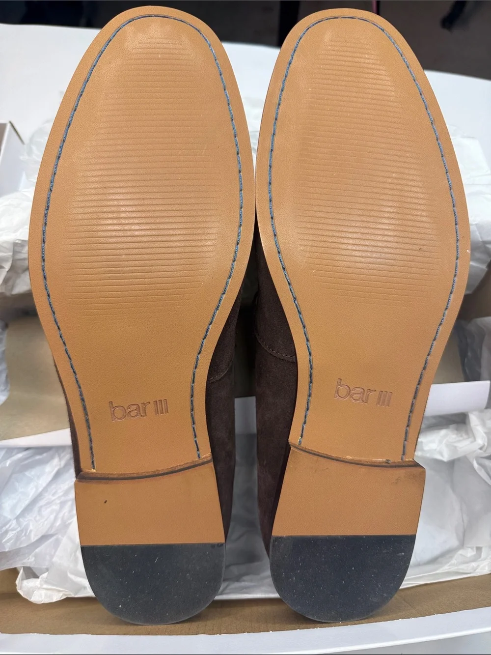Bar III Men's Johnniey Leather Block Heel Loafers Size 10M